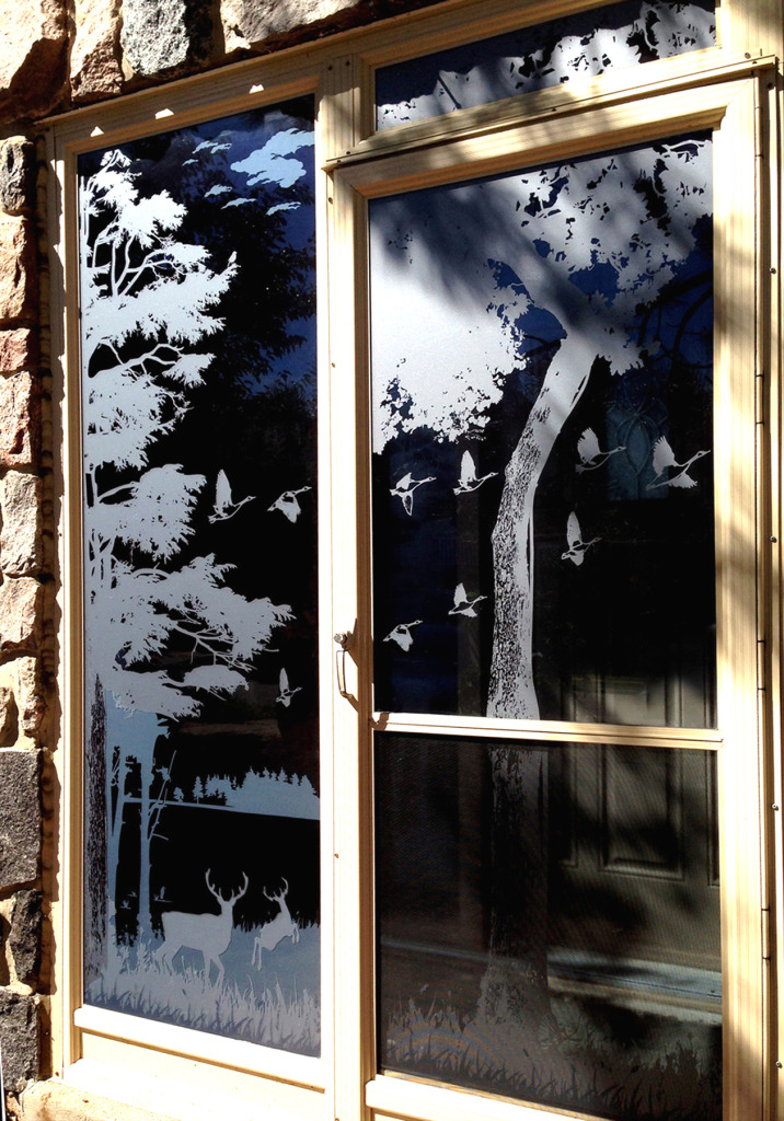 3 layers frosted film door design